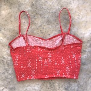 Bright Coral Orange Cropped Top